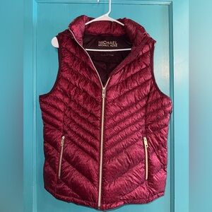 Michael Kors Burgundy Quilted Vest
